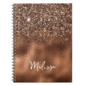 Bronzen Glitter en Folie Naam Notitieboek (Voorkant)