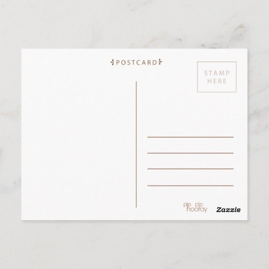 Bronzen Glitter Joy & Peace Kerstgroet Briefkaart (Achterkant)