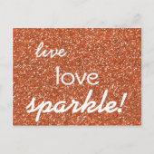 Bronzen glitter Live Love Sparkle Briefkaart (Voorkant)