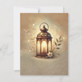 Bronzen Gloeiende Lantaarn Romantisch Rustiek RSVP Kaart (Achterkant)