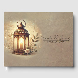 Bronzen Gloeiende Lantaarn Romantische Rustieke Hu Gastenboek