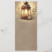 Bronzen Gloeiende Lantaarn Rustiek Trouwmenu Menu (Achterkant)