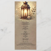 Bronzen Gloeiende Lantaarn Rustiek Trouwprogramma Programmakaart (Achterkant)