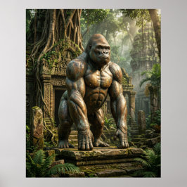 Bronzen Gorilla Tempel Poster