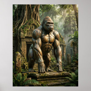 Bronzen Gorilla Tempel Poster