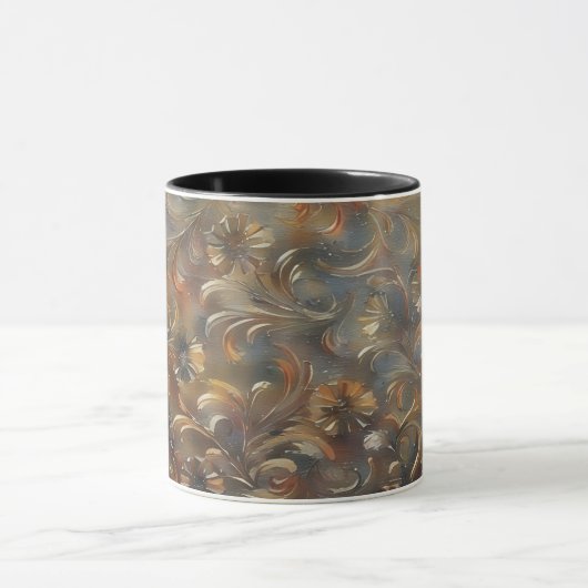 Bronzen Gouden Bloemen Art Mok Cup (Midden)