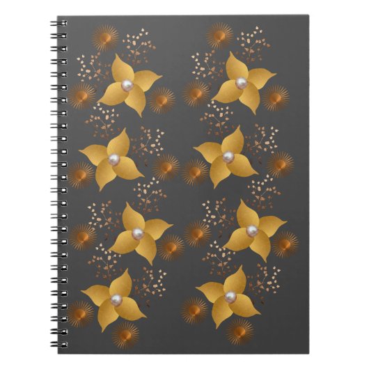 Bronzen & gouden bloemen notitieboek (Voorkant)