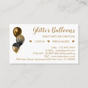 Bronzen Gouden Evenementenplanner Feestballon Contactkaartje
