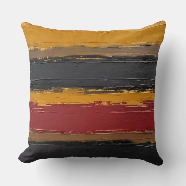 Bronzen, gouden oker, Marsala en houtskool Kussen (Voorkant)