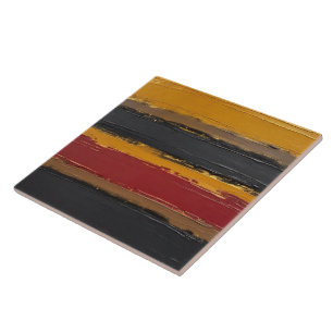 Bronzen, gouden oker, Marsala en houtskool Tegeltje