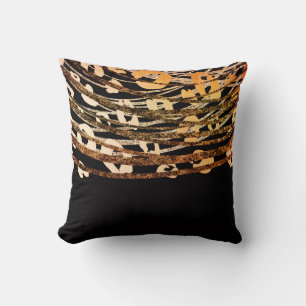 Bronzen Gouden Zwarte Luipaard Cheeta Print Glam Kussen