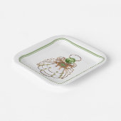 Bronzen & Groene Kerst Engel van Hoop Filigraan Papieren Bordje (Gebogen)