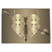 Bronzen hart Rozen Valentijnsdag Groot Cadeauzakje (Voorkant)