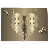 Bronzen hart Rozen Valentijnsdag Groot Cadeauzakje (Achterkant)