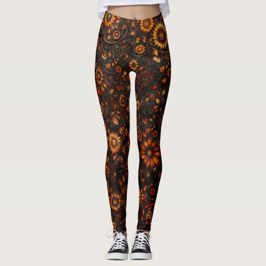 bronzen herfst leggings (Voorkant)