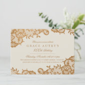 Bronzen Kant 100e verjaardag Uitnodiging (Staand voorkant)