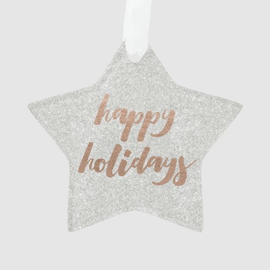 Bronzen Kerstvakantie Script Kerstboom Ornament (achterkant)