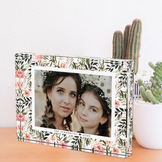 Bronzen Koraal Boho Aquarel Bloemig | Foto Blok