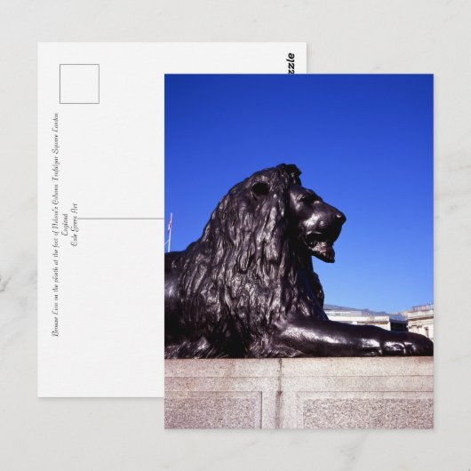 Bronzen Leeuw Trafalgar Square Briefkaart (Voorkant / Achterkant)