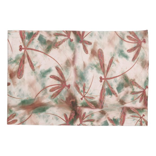 Bronzen libellen op Green Splash Kussensloop (Achterkant)