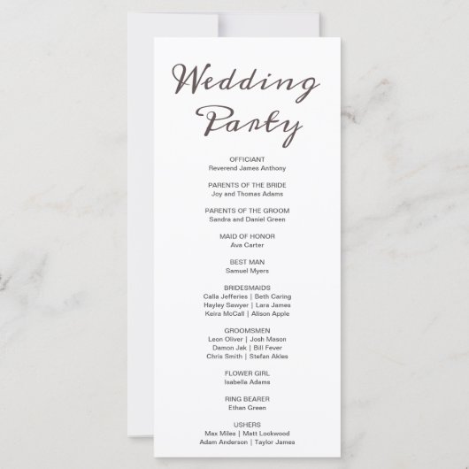 Bronzen Maan Fases Wit Huwelijksprogramma (Achterkant)