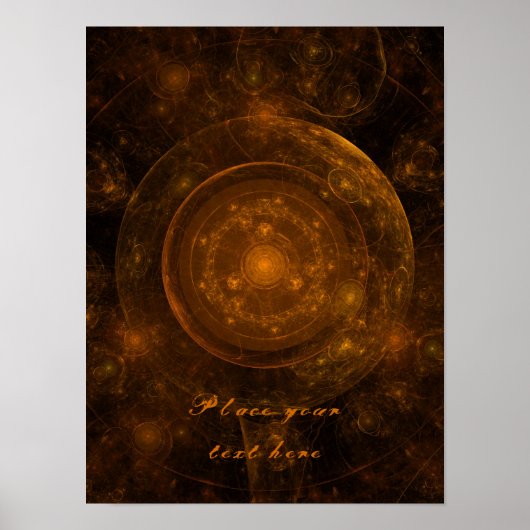 Bronzen Mandala Achtergrond 001 Poster (Voorkant)