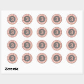 Bronzen Medaille 3e Plaats Donker Ronde Sticker (Vel)