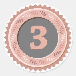 Bronzen Medaille 3e Plaats Donker Ronde Sticker
