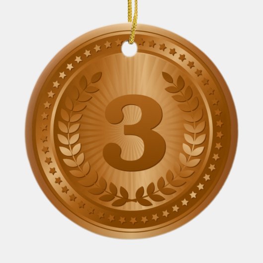 Bronzen medaille 3e plaats winnaar keramisch ornament (Voorkant)