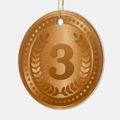 Bronzen medaille 3e plaats winnaar keramisch ornament (Links)