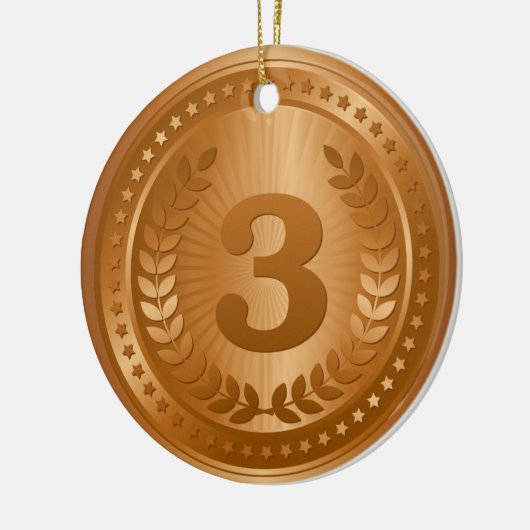 Bronzen medaille 3e plaats winnaar keramisch ornament (Links)