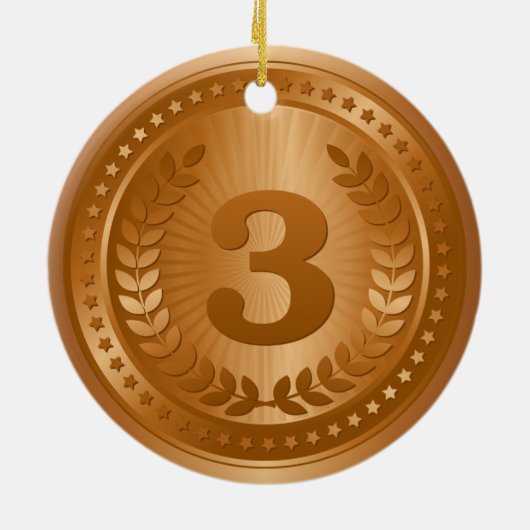 Bronzen medaille 3e plaats winnaar keramisch ornament (Achterkant)