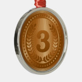 Bronzen medaille 3e plaats winnaar metalen ornament (Rechts)