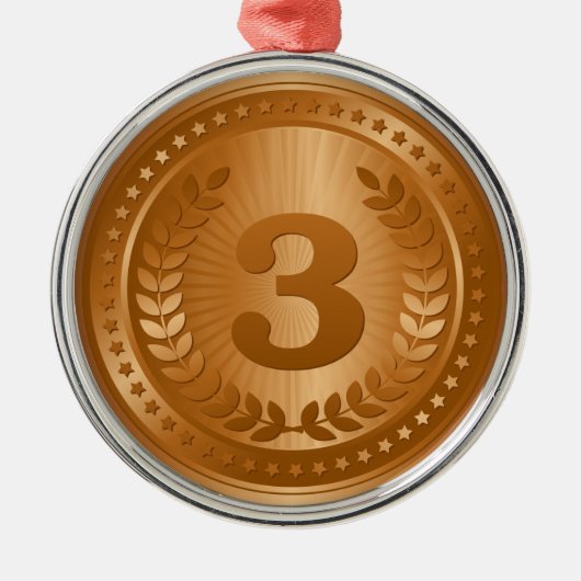 Bronzen medaille 3e plaats winnaar metalen ornament (Voorkant)