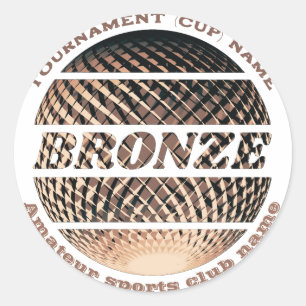 Bronzen medaille, 3e plaats winnaar ronde sticker