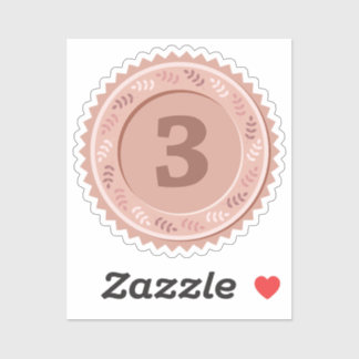 Bronzen Medaille Sticker op maat gesneden vinyl st