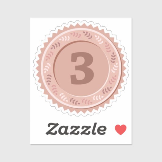 Bronzen Medaille Sticker op maat gesneden vinyl st (Vel)