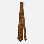 Bronzen Metallic Luipaardprint Stropdas (Voorkant)