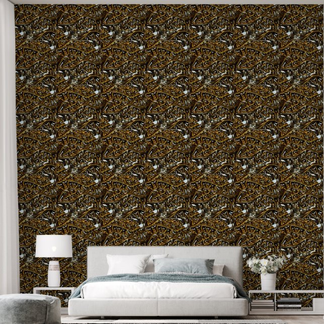 bronzen metallic vinyl behang (Slaapkamer)