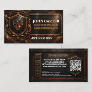 Bronzen metalwerk met aangepaste QR-code en logo Visitekaartje
