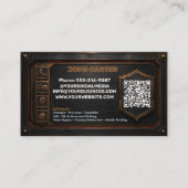 Bronzen metalwerk met aangepaste QR-code en logo Visitekaartje (Achterkant)