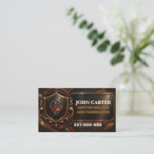 Bronzen metalwerk met aangepaste QR-code en logo Visitekaartje (Staand voorkant)