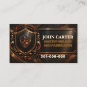 Bronzen metalwerk met aangepaste QR-code en logo Visitekaartje (Voorkant)