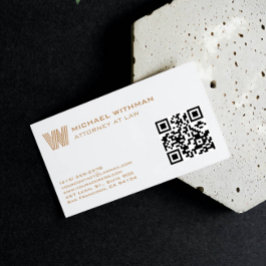 BRONZEN MONOGRAM LIJN QR ADVOCAAT ACCOUNTANT VISITEKAARTJE