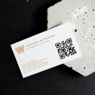 BRONZEN MONOGRAM LIJN QR ADVOCAAT ACCOUNTANT VISITEKAARTJE