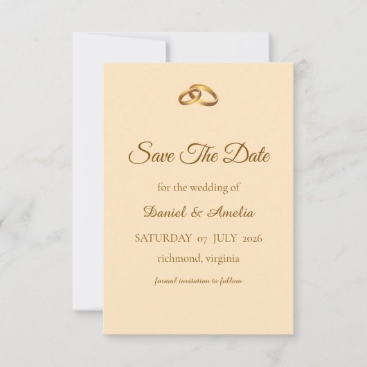 Bronzen Monogram Save the Date (Voorkant)