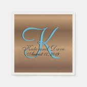 Bronzen Monogram 🔑 Stijlvol Pecan Servetten (Voorkant)