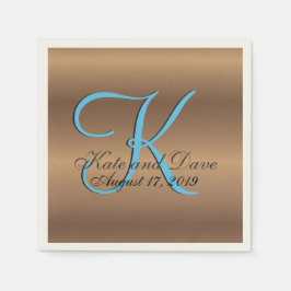 Bronzen Monogram 🔑 Stijlvol Pecan Servetten