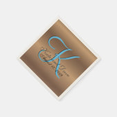 Bronzen Monogram 🔑 Stijlvol Pecan Servetten (Hoek)