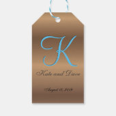 Bronzen Monogram 🔑 Stijlvolle Pecan Cadeaulabel (Achterkant)
